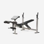 Banco Musculación Soportes Barra + Estación Curl Bíceps/Piernas